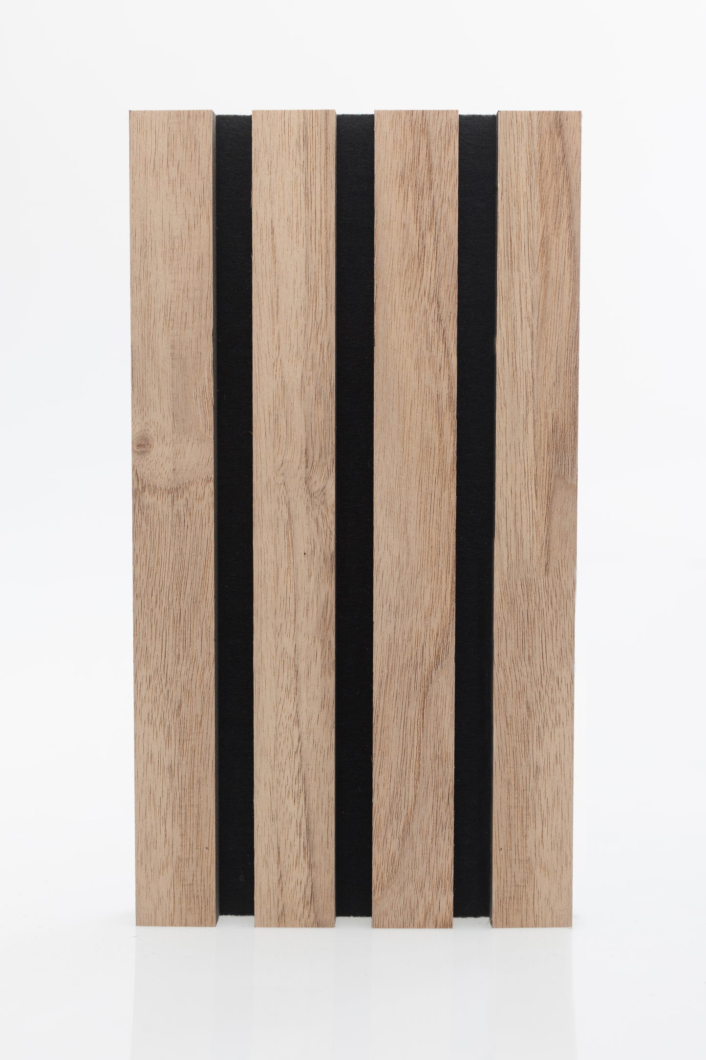 Painel Acústico Ripado 260x60cm Nogueira Natural | 1 Face | Preto