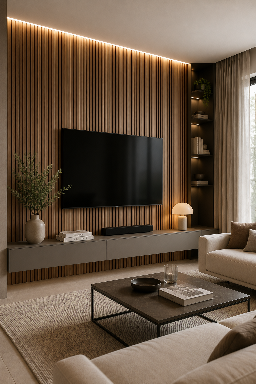 Painel Ripado SVWALLS 1F NOGUEIRA NATURAL ESCURA PPT (2600X600x21mm)