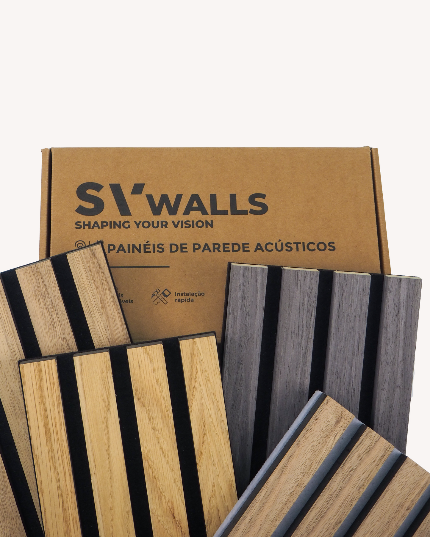 Caixa 4 Amostras | Painéis Acústicos Ripados
