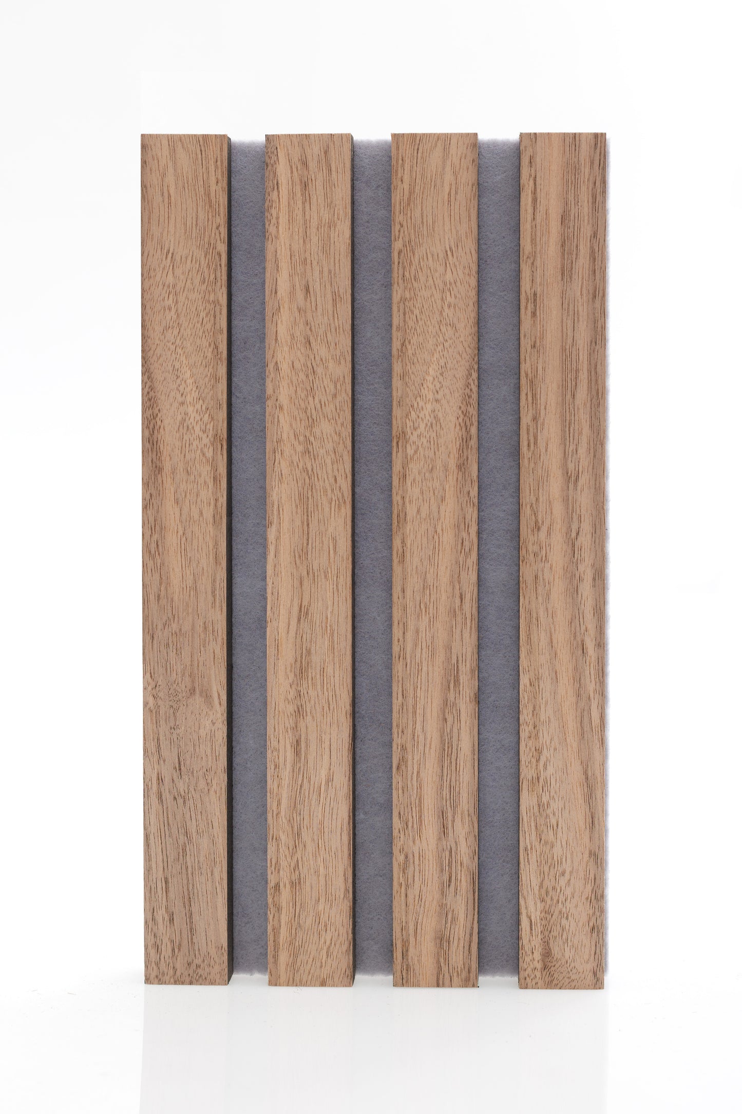 Painel Ripado Acústico 260x60cm Nogueira Natural | 1 Face | Cinza