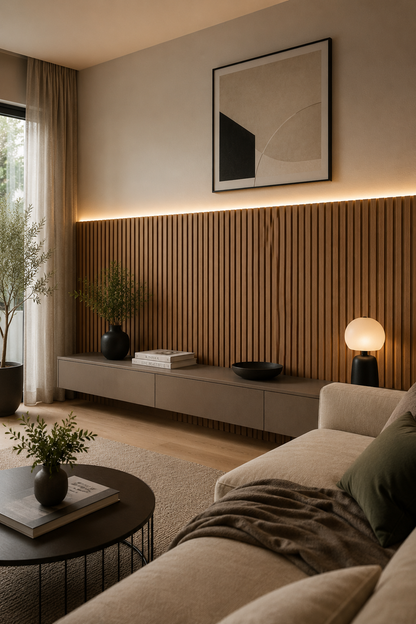 Painel Ripado SVWALLS 1F NOGUEIRA NATURAL ESCURA PPT (2600X600x21mm)