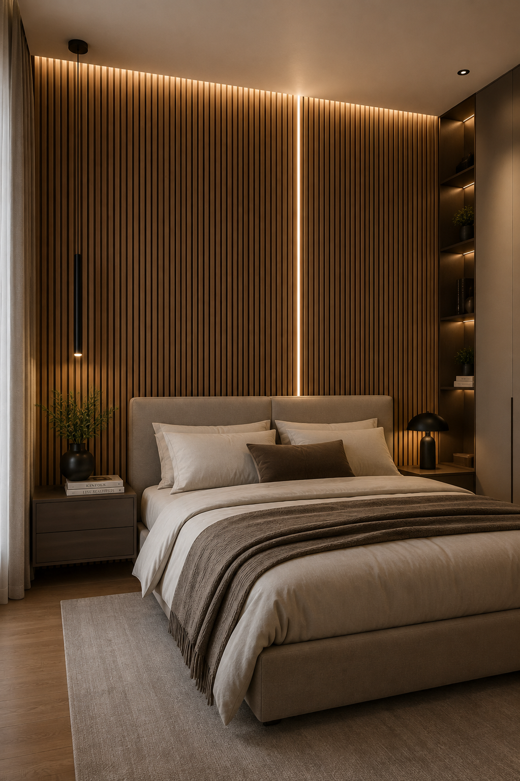 Painel Ripado SVWALLS 1F NOGUEIRA NATURAL ESCURA PPT (2600X600x21mm)