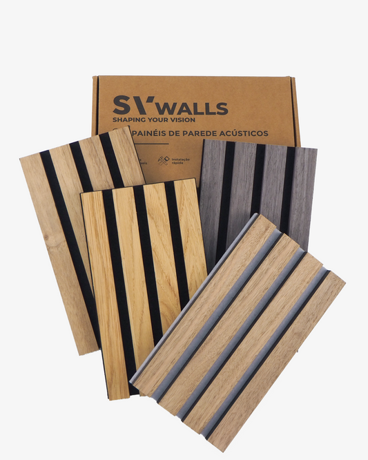 Caixa 4 Amostras | Painéis Acústicos Ripados
