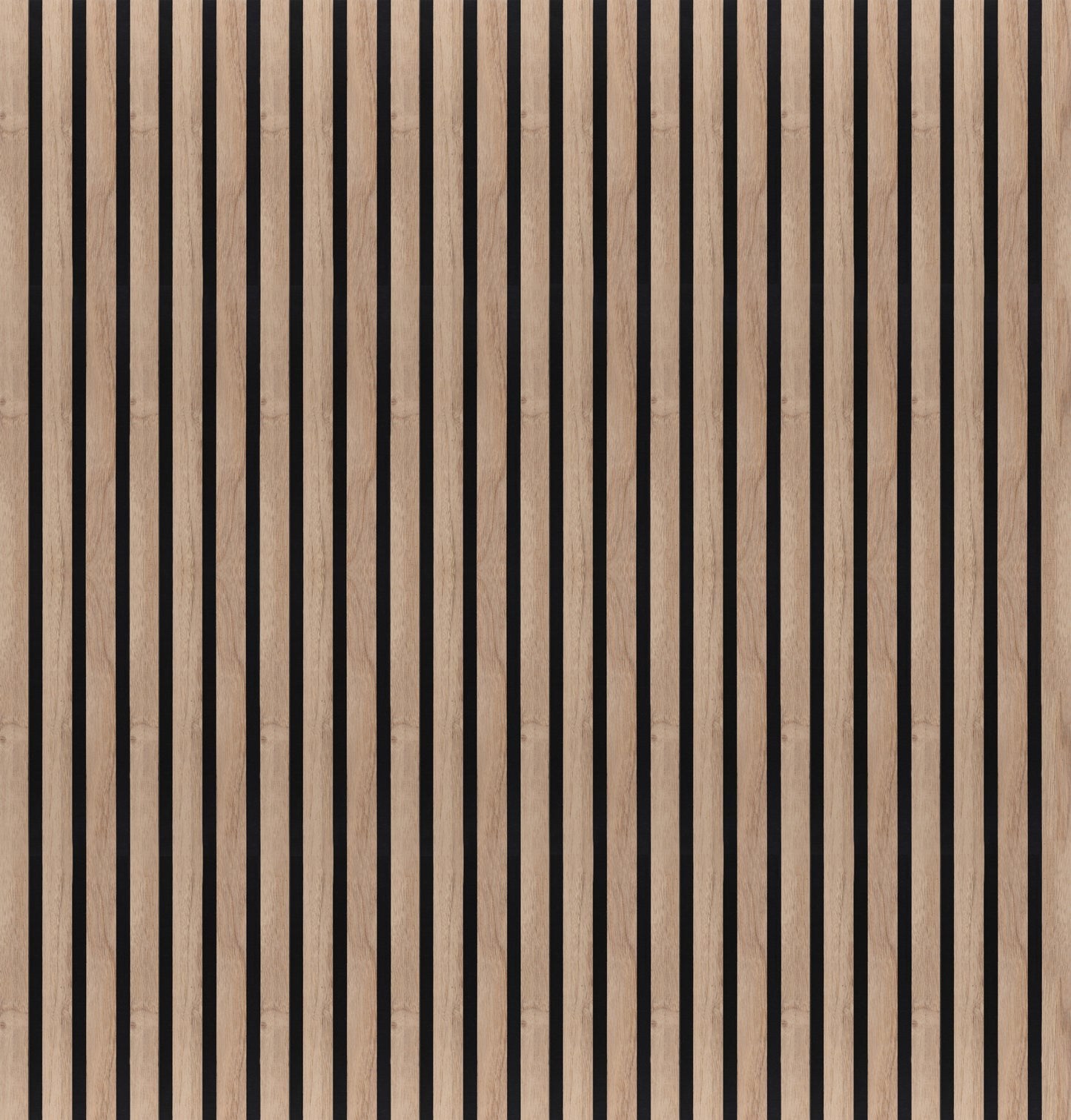 Painel Acústico Ripado 260x60cm Nogueira Natural | 1 Face | Preto