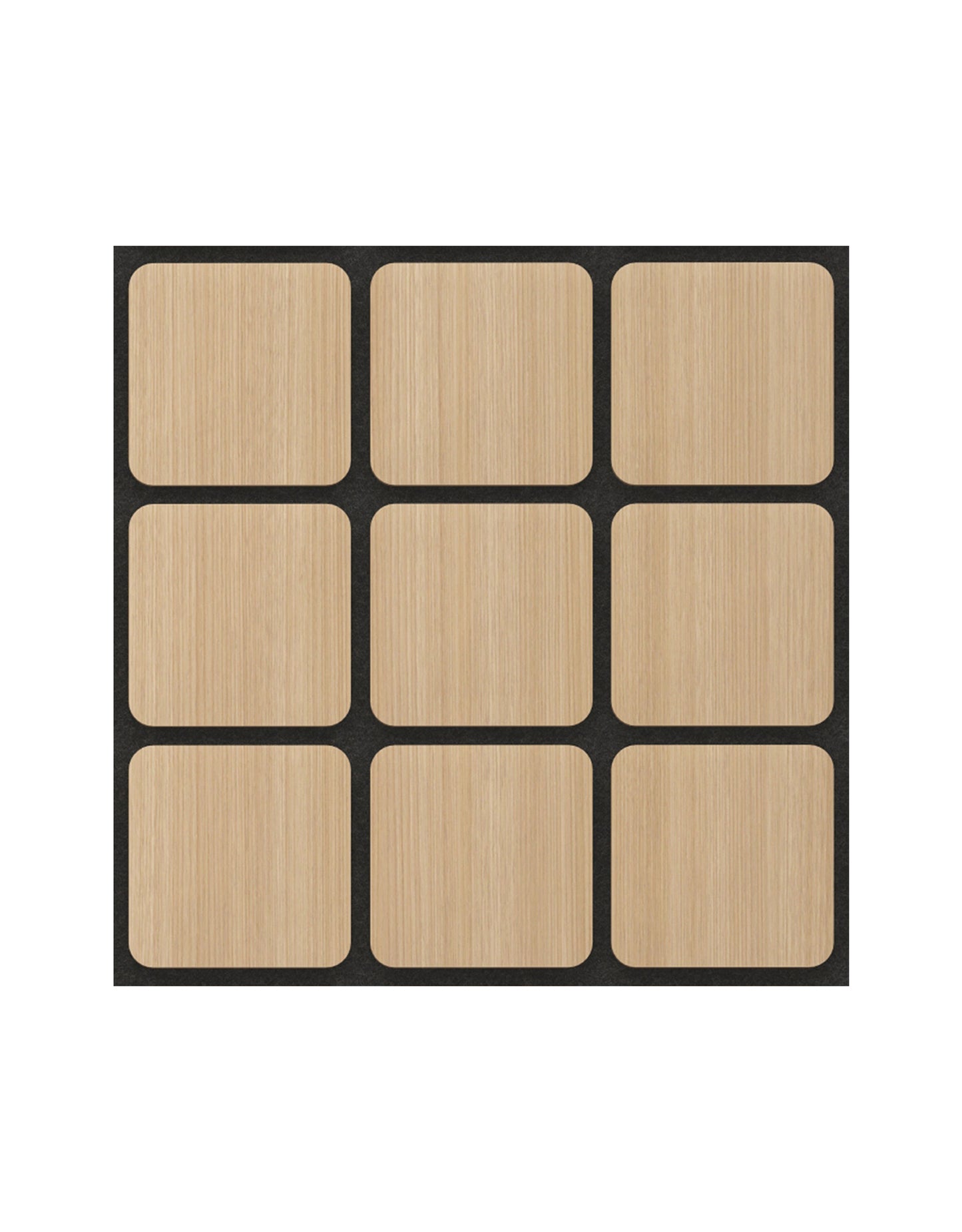 Painel Square Acústico Carvalho Branco 60×60 cm