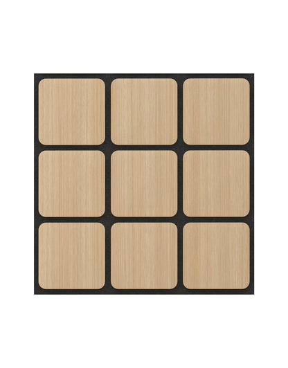 Painel Square Acústico Carvalho Branco 60×60 cm