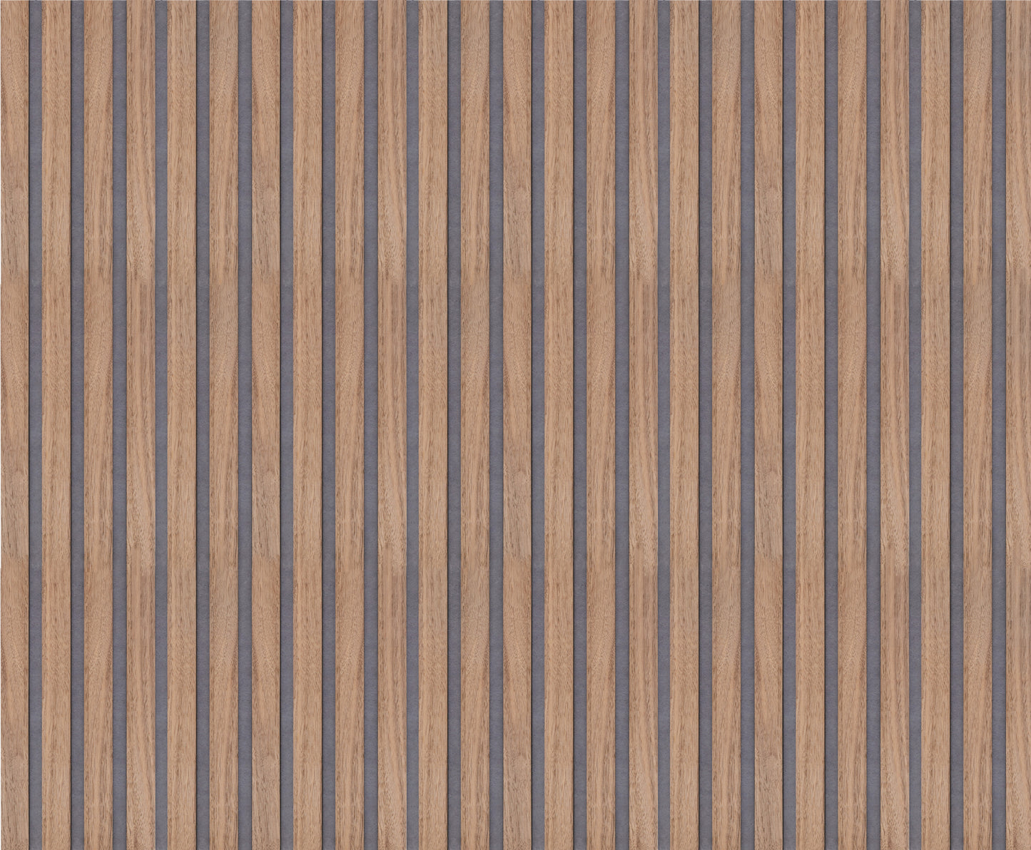Painel Ripado Acústico 260x60cm Nogueira Natural | 1 Face | Cinza