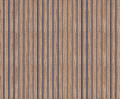 Painel Ripado Acústico 260x60cm Nogueira Natural | 1 Face | Cinza